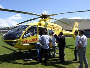 Ambulans Helikopter Bayburt Genç Osman Stadyumuna indi