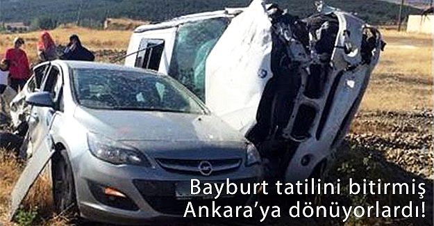 Bayburt'tan dönüşte kaza: 1 Ölü, 3 Yaralı