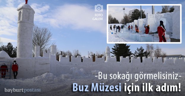 Kış kentine 'buzdan' kültür sokağı kuruldu
