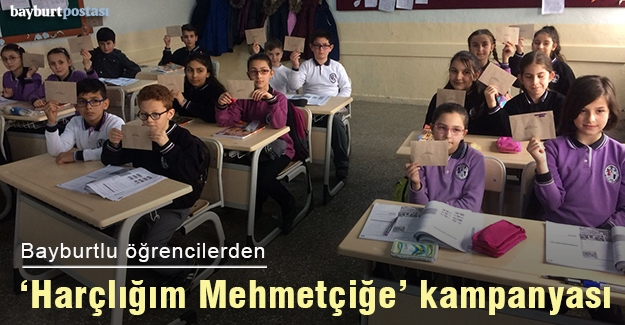 Bayburtlu öğrenciler Mehmetçiğe harçlıklarını gönderdi