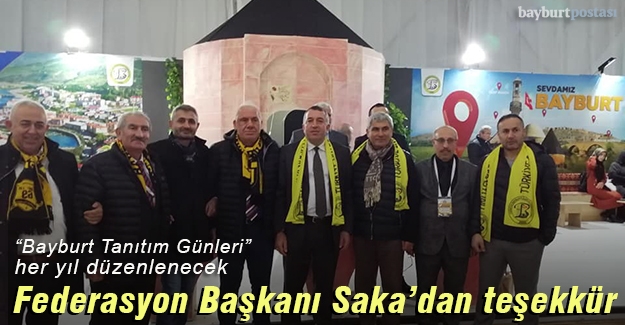 Türkiye Bayburtlular Federasyonu Başkanı Hasan Saka’dan teşekkür