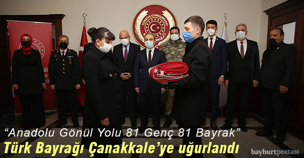 Türk Bayrağı Çanakkale'ye ulaştırılmak üzere Bayburt'tan uğurlandı