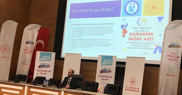 Rektör Türkmen 7. Tematik Kış Kampında "Yurt-Time Spor" Projesini Anlattı