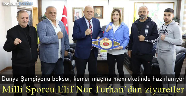 Bayburtlu Milli Boksör Elif Nur Turhan, Pekmezci ve Eldivan'ı ziyaret etti