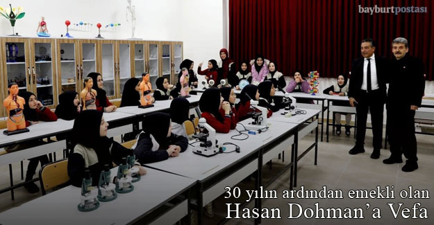 Emekli Öğretmen Hasan Dohman’a Hizmet Şeref Belgesi verildi