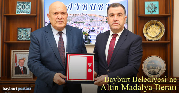 Bayburt Belediyesi'ne TSK'dan Altın Madalya Beratı