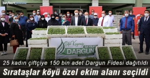 Bayburt'ta 25 kadın çiftçiye 150 bin Dargun Fidesi dağıtıldı