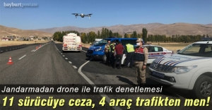 Jandarmadan drone ile trafik denetlemesi