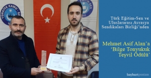 Mehmet Asif Alan'a 'Bilge Tonyukuk Teşvik Ödülü'