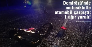 Demirözü'ndeki kazada motosiklet sürücüsünün ayağı kırıldı!