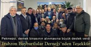 Başkan Pekmezci'ye Trabzon Bayburtlular Derneği'nden Teşekkür