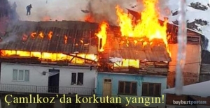Bayburt'un Çamlıkoz köyünde korkutan yangın!