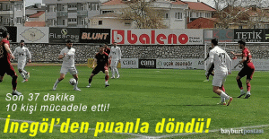 Bayburt Özel İdarespor, 10 kişi bitirdiği maçtan puan çıkardı!