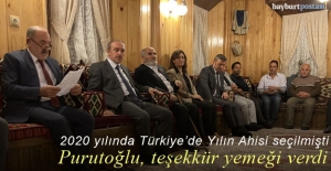 Türkiye'de yılın ahisi seçilen Recai Purutoğlu'ndan Bayburt protokolüne teşekkür yemeği