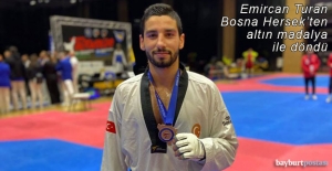 Bayburt Üniversitesi öğrencisi Emircan Turan taekwondoda altın madalya kazandı