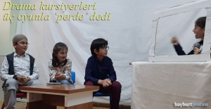 Şehit Halil Türkoğlu İlkokulu drama kursiyerleri 'perde' dedi