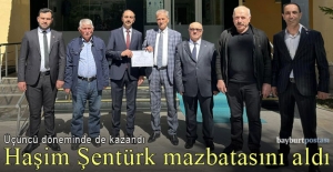 Aydıntepe Belediye Başkanı Haşim Şentürk mazbatasını aldı